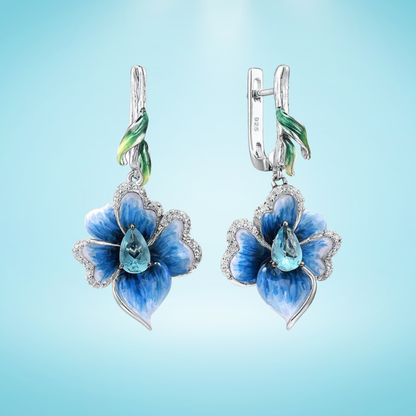 Fioritura d'Azzurro - Earrings