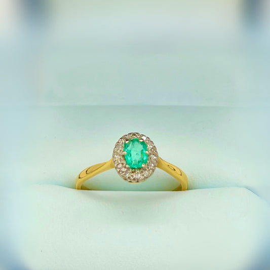 18ct, Emerald & Diamond