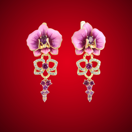 Orchidea Viola - Earrings