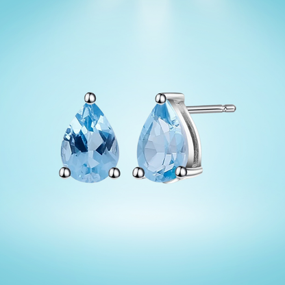 Topazi Blue - Stud Earrings