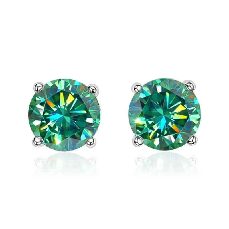 5 Color Moissanite Diamond Earrings 925 Sterling Silver