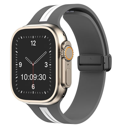 TO FIT: APPLE WATCH® - Stripe Magnetic Silicone Strap - Adorn & Adore