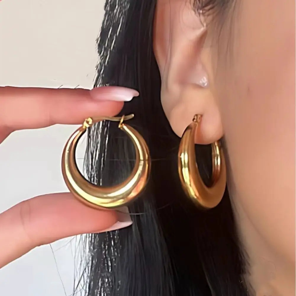 Big Circle Hoop Earrings