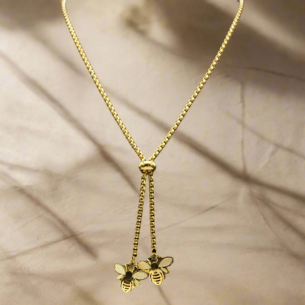 Stainless Long bee Necklace