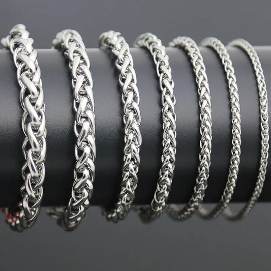 Stainless Steel Braided Bracelets 3-7mm