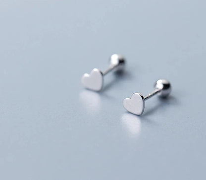 Simple Cute Stars, Heart And Bead Tiny Stud Earrings 925 Sterling Silver Jewellery