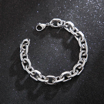 6/10mm Gold Or Silver Stainless Steel Belcher Chain  Bracelet