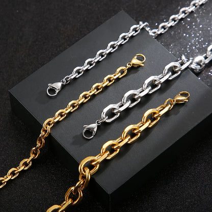 6/10mm Gold Or Silver Stainless Steel Belcher Chain  Bracelet