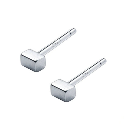 Rectangle 925 Sterling Silver Stud Earrings