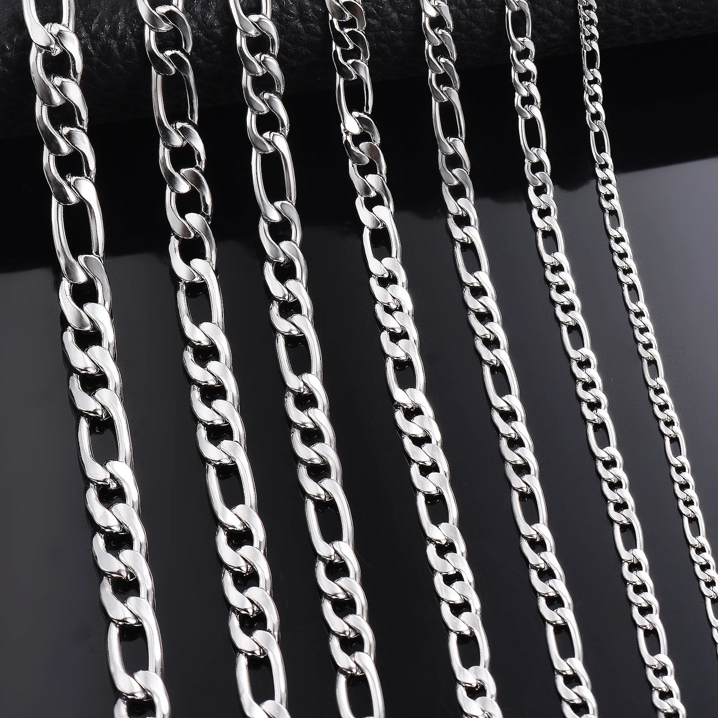 3-7.5mm Figaro Chain Stainless Steel Chain