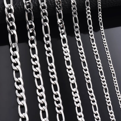 3-7.5mm Figaro Chain Stainless Steel Chain