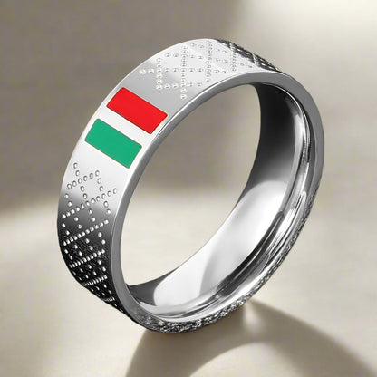 (4 Color Choice) Stainless Steel Decorated Bangles + Ring