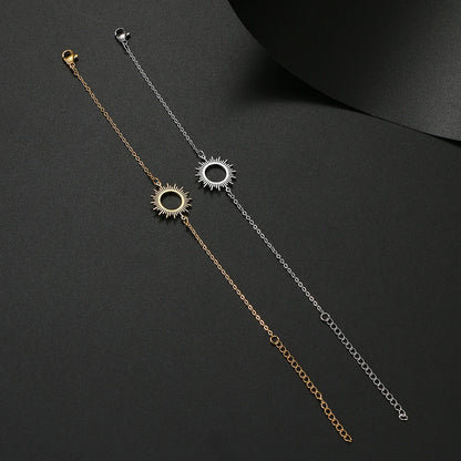 Stainless Sunlight Circle Bracelet