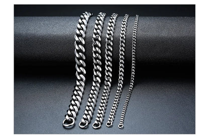 3-11mm Stainless Steel Curb Chain Bracelets