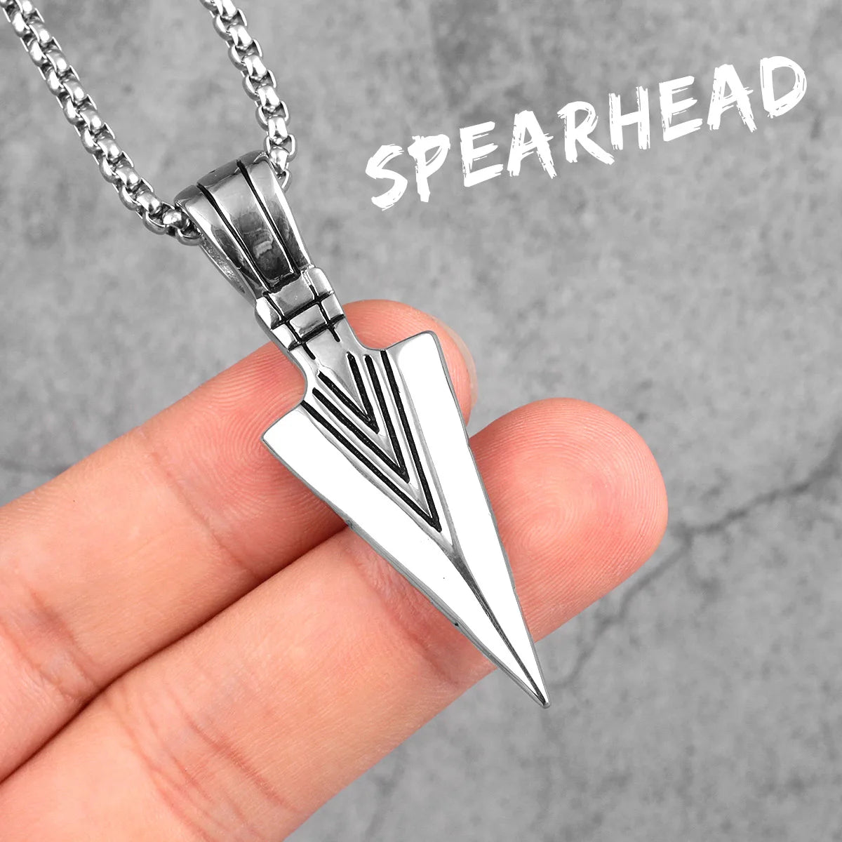 Stainless Spartan Spearhead Pendant Necklaces