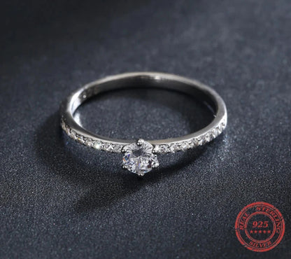 925 Sterling Silver Round Cut CZ Ring