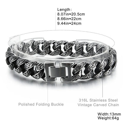 Decorated Stainless Steel Bracelet + Gold, Silver Colors