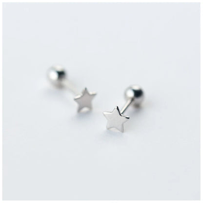 Simple Cute Stars, Heart And Bead Tiny Stud Earrings 925 Sterling Silver Jewellery