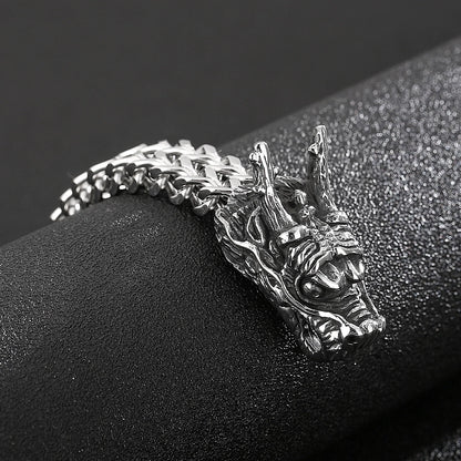 Stainless Steel Braided Mesh Link Dragon Bracelet