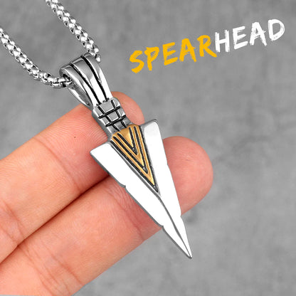 Stainless Spartan Spearhead Pendant Necklaces