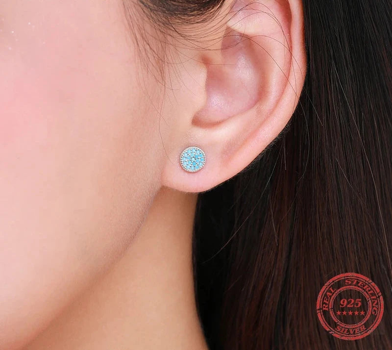 Turquoise 925 Sterling Silver Stud Earrings