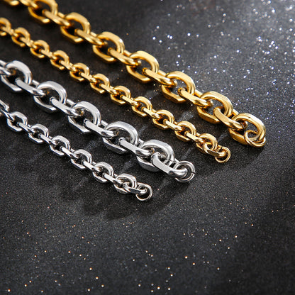 6/10mm Gold Or Silver Stainless Steel Belcher Chain  Bracelet