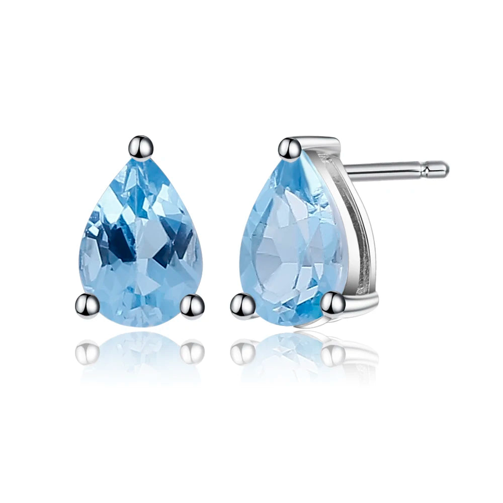 Topazi Blue - Stud Earrings