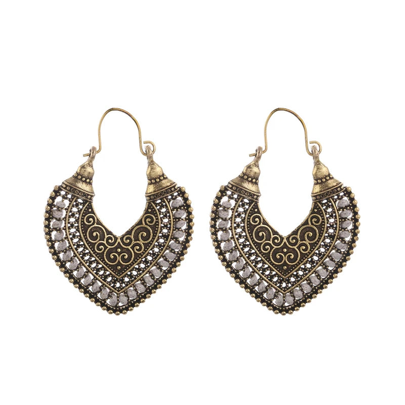 Ethnic Boho Heart Shape Earrings