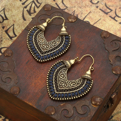 Ethnic Boho Heart Shape Earrings