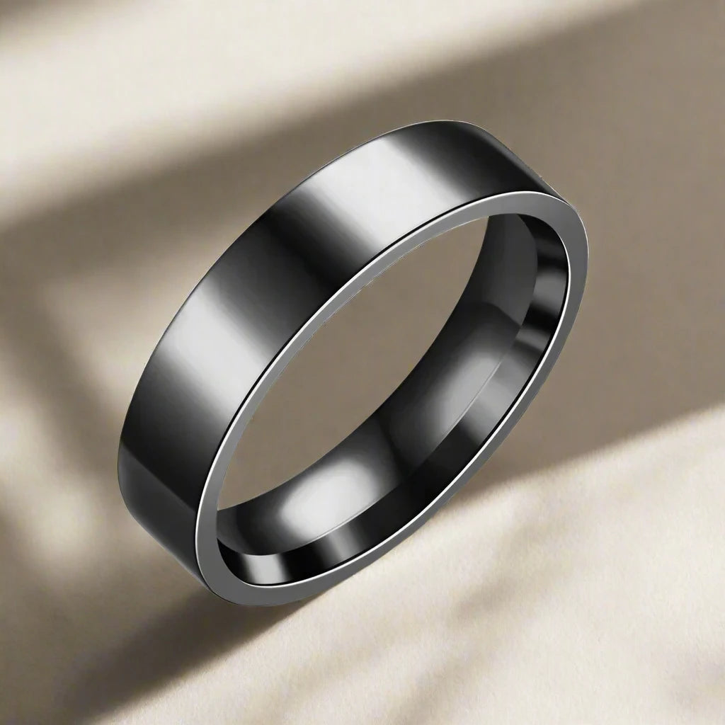 Stainless Steel Black Rings