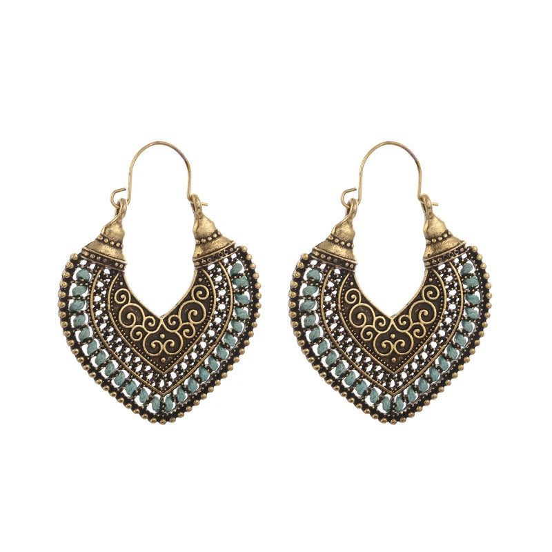 Ethnic Boho Heart Shape Earrings