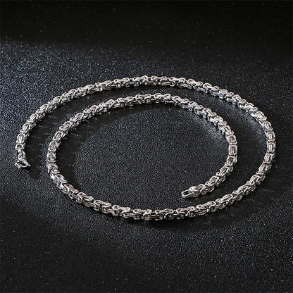 4/5/6/8mm Choker to Long Stainless Steel Byzantine Chain