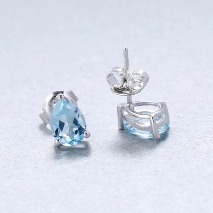 Topazi Blue - Stud Earrings