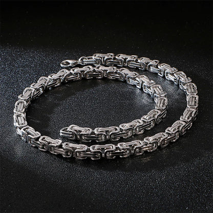 4/5/6/8mm Choker to Long Stainless Steel Byzantine Chain