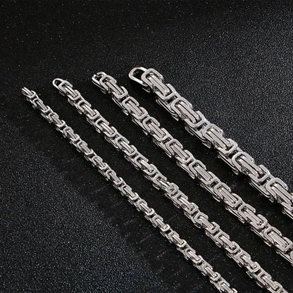 4/5/6/8mm Choker to Long Stainless Steel Byzantine Chain