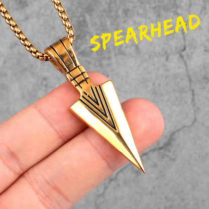 Stainless Spartan Spearhead Pendant Necklaces