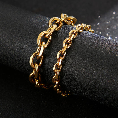 6/10mm Gold Or Silver Stainless Steel Belcher Chain  Bracelet