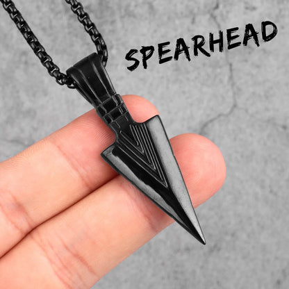 Stainless Spartan Spearhead Pendant Necklaces