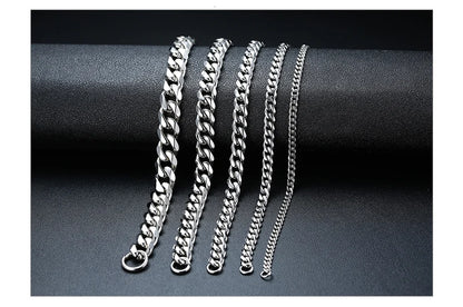 3-11mm Stainless Steel Curb Chain Bracelets