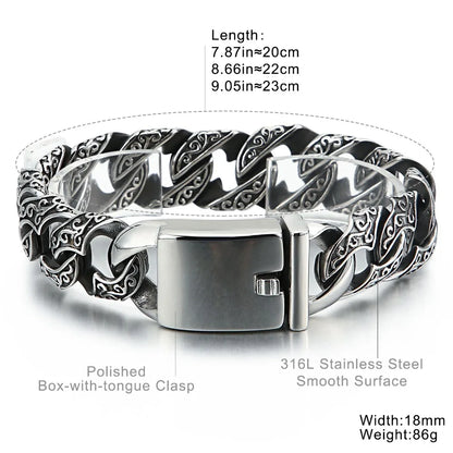 Decorated Stainless Steel Bracelet + Gold, Silver Colors