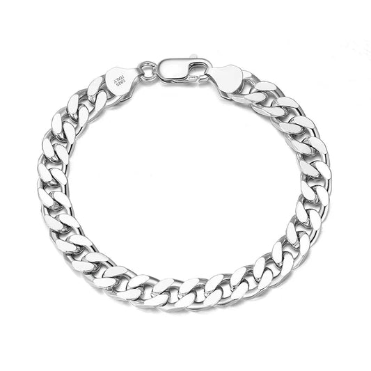 925 Sterling Silver Diamond-Cut Curb Bracelet/Chain 3.6/5/7mm