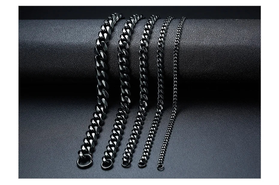 3-11mm Stainless Steel Curb Chain Bracelets