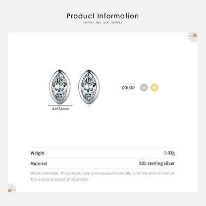 925 Sterling Silver CZ Gold Stud Earrings