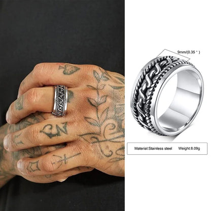 Stainless Steel Twisted Rope Pattern Ring