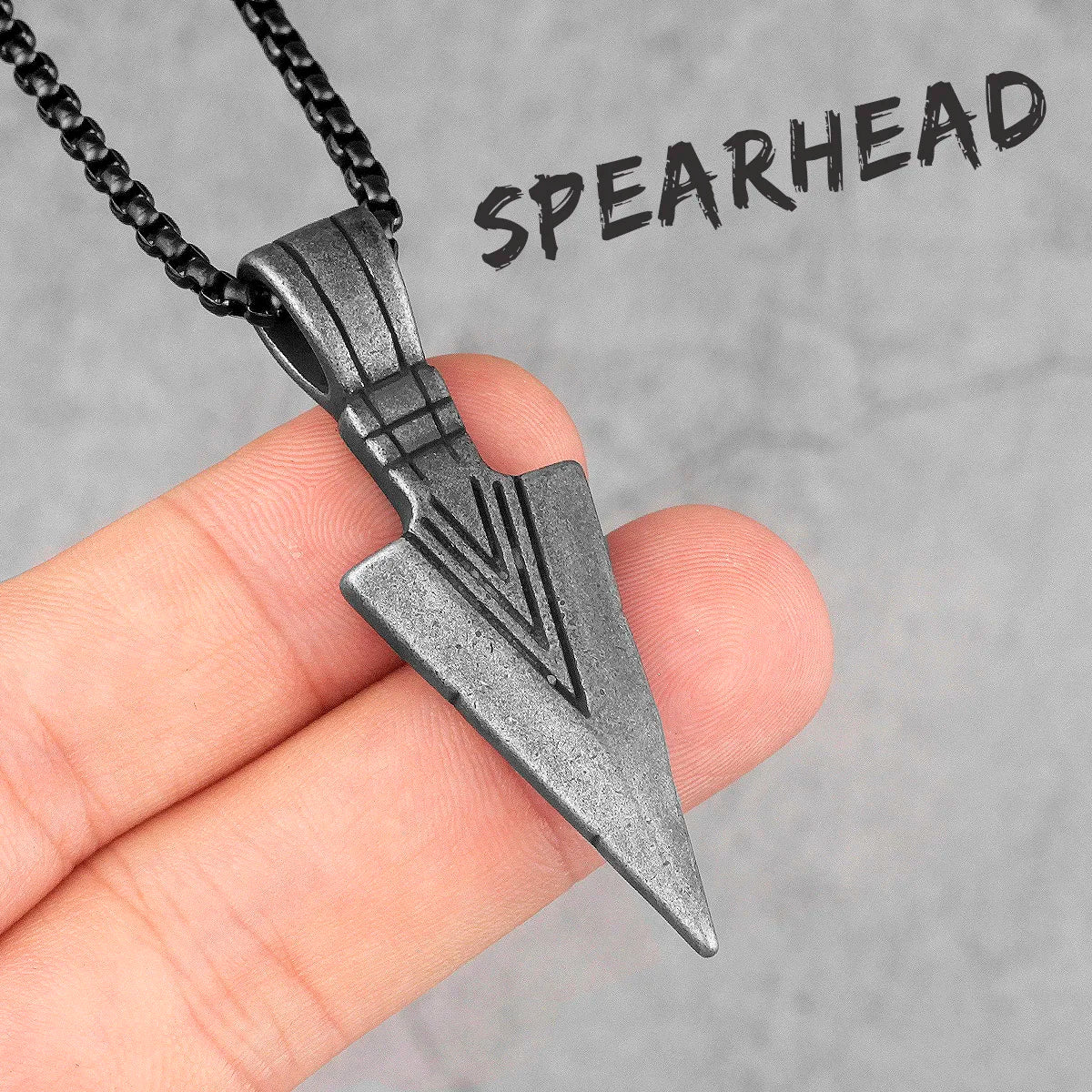 Stainless Spartan Spearhead Pendant Necklaces