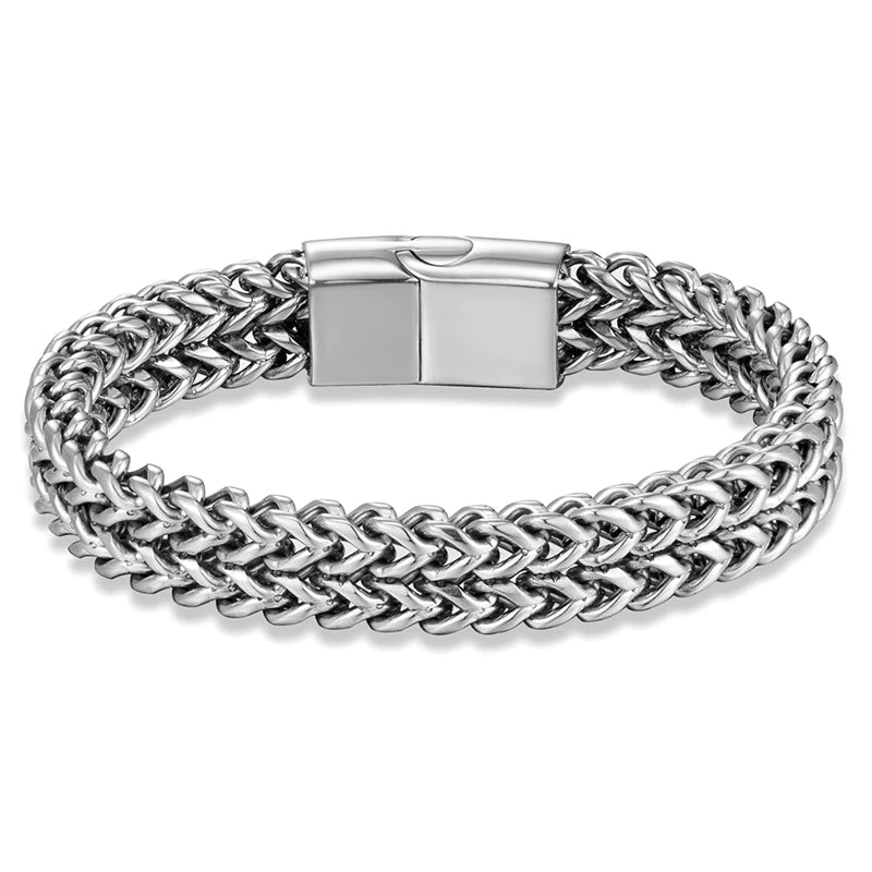 Stainless Steel Double Curb Chain Bracelets