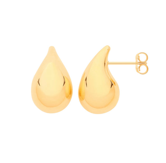 Puffed Tear Drop Studs