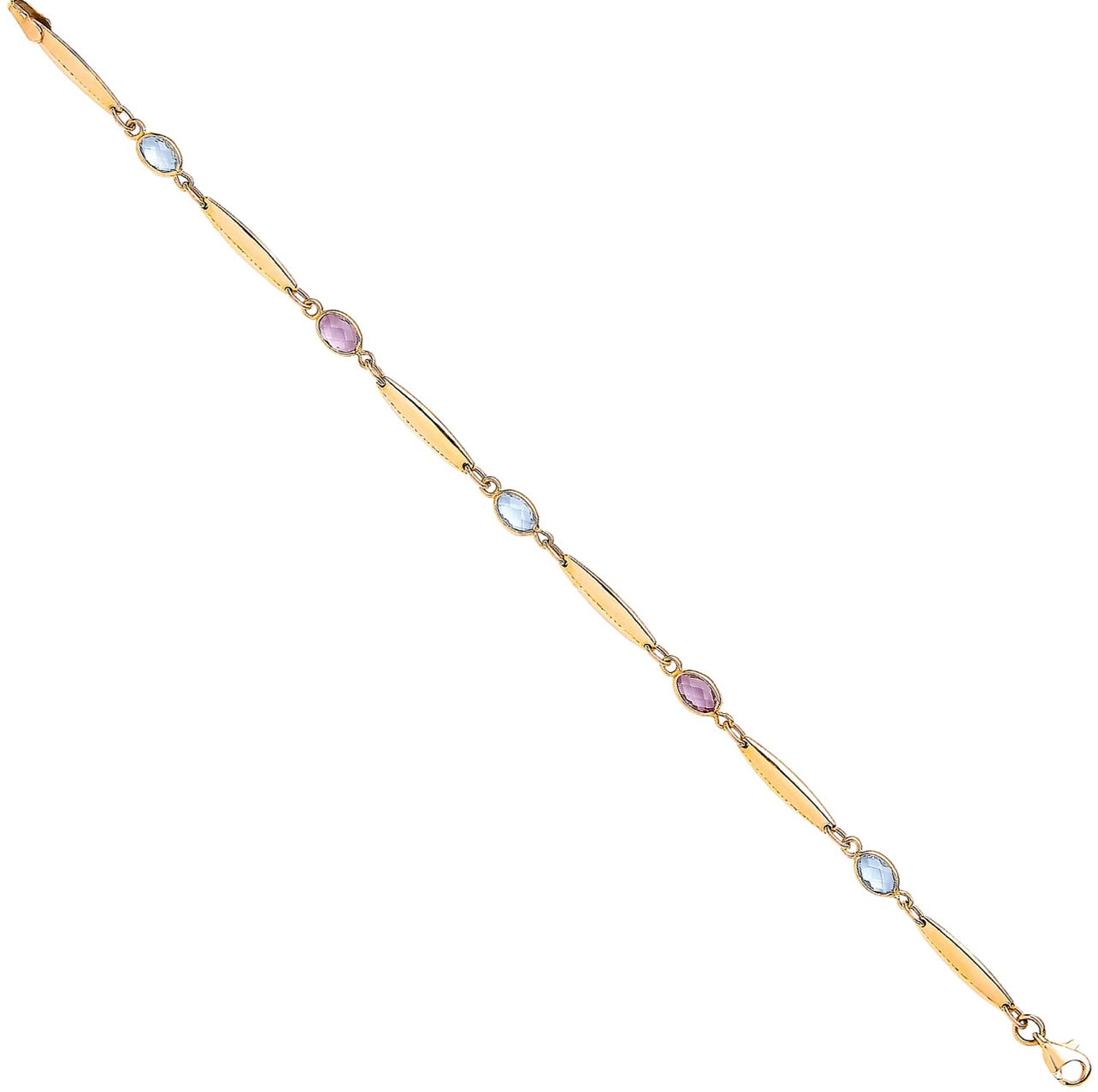 Ladies Bracelet With Amethyst & Blue Topaz