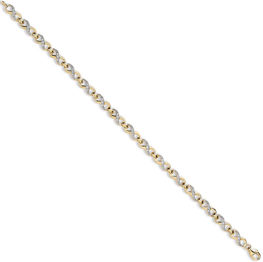 Figure of 8 CZ link Ladies Bracelet