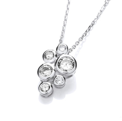 Timeless Rub Over Cz Silver Stud Earrings & Pendant Necklace Set (Can Buy Separate)